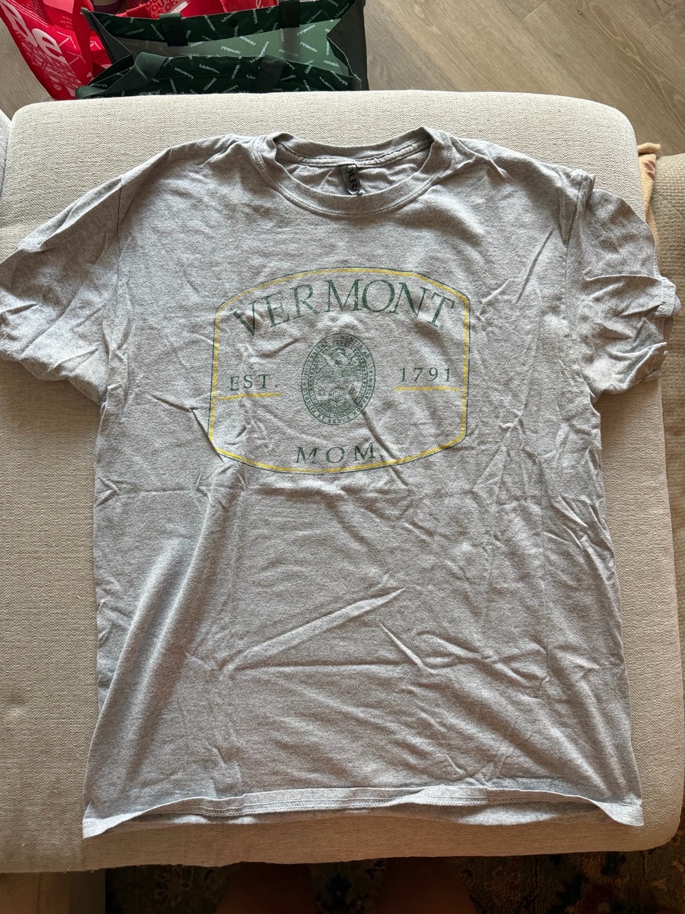 Oura Gray Vermont Crest Graphic Short Sleeve Tee